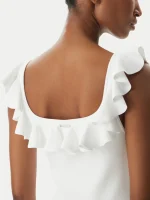 New Collection MICHAEL KORS RUFFLED STRETCH VISCOSE MIDI DRESS