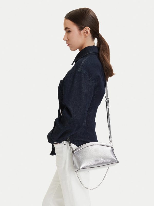 New Collection MICHAEL KORS ATHENA SMALL METALLIC LEATHER CONVERTIBLE CLUTCH