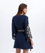 Clothing GREEK ARCHAIC KORI MINI DRESS WITH EMBROIDERY AND BELT