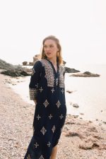 Clothing OPEN FASHION  LONG DRESS WITH ETHNIC EMBROIDERY