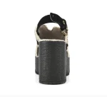 New Collection MOU RAFFIA PLATFORM WITH BACK STRAP