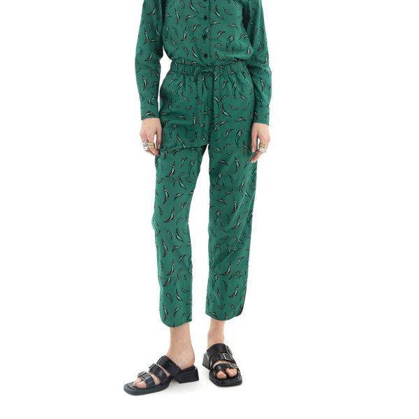 Clothing BLACK & BLACK PRINTED SHORTSLEEVE OVERSIZE SHIRT& HIGH WAIST CROP PANTS