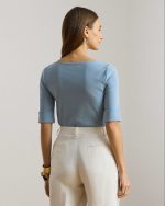 New Collection LAUREN RALPH LAUREN  STRETCH COTTON BOATNECK T-SHIRT