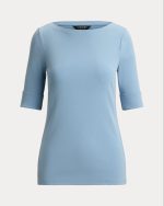 New Collection LAUREN RALPH LAUREN  STRETCH COTTON BOATNECK T-SHIRT