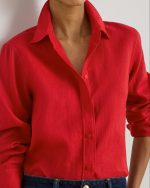 New Collection LAUREN RALPH LAUREN RELAXED FIT LINEN SHIRT