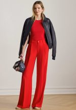New Collection LAUREN RALPH LAUREN DOUBLE FACED GEORGETTE WIDE – LEG TROUSER