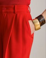 New Collection LAUREN RALPH LAUREN DOUBLE FACED GEORGETTE WIDE – LEG TROUSER