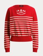 New Collection LAUREN RALPH LAUREN LOGO STRIPED COTTON BOATNECH JUMPRER