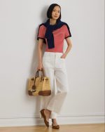 New Collection LAUREN RALPH LAUREN STRIPED STRETCH COTTON T-SHIRT