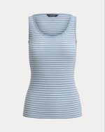 New Collection LAUREN RALPH LAUREN STRIPED STRETCH COTTON TANK TOP