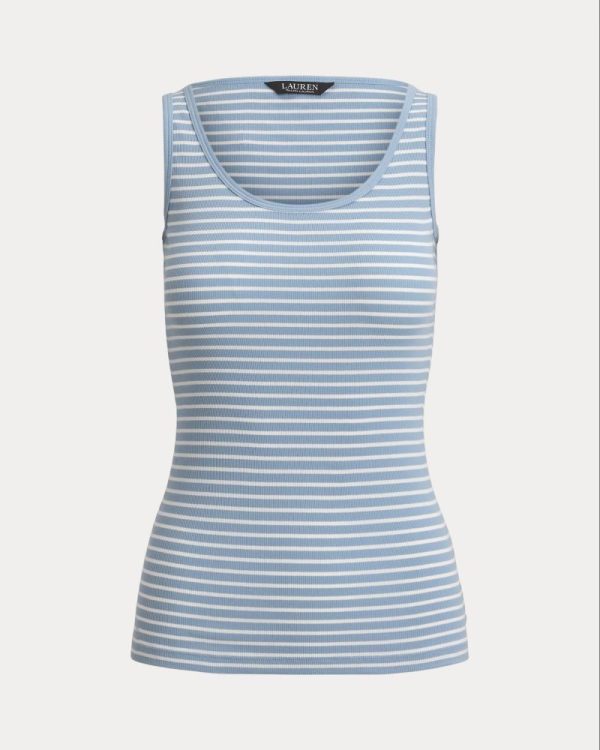 New Collection LAUREN RALPH LAUREN STRIPED STRETCH COTTON TANK TOP