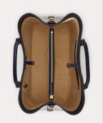 New Collection LAUREN RALPH LAUREN HOUNDSTOOTH WOVEN LARGE MARCY SATCHEL