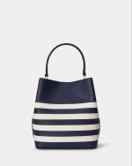 New Collection LAUREN RALPH LAUREN TWO-TONE LEATHER SMALL REESE BUCKET