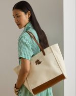 New Collection LAUREN RALPH LAUREN CANVAS LARGE CAMERYN TOTE BAG