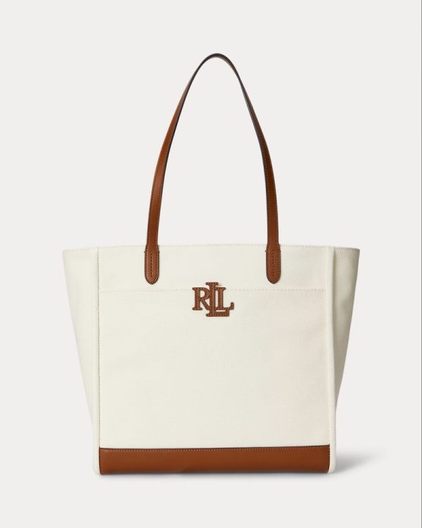 New Collection LAUREN RALPH LAUREN CANVAS LARGE CAMERYN TOTE BAG