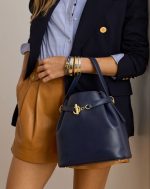 New Collection LAUREN RALPH LAUREN LEATHER MEDIUM BLAIKE BUCKET BAG