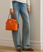 New Collection LAUREN RALPH LAUREN LEATHER MEDIUM BLAIKE BUCKET BAG