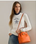 New Collection LAUREN RALPH LAUREN LEATHER MEDIUM BLAIKE BUCKET BAG