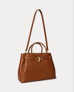 New Collection LAUREN RALPH LAUREN LEATHER LARGE BLAIKE SATCHEL