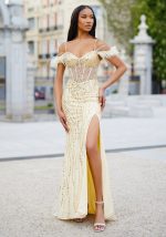Clothing CHRISTIAN KOEHLERT MERMAID DRESS WITH OFF-THE-SHOULDER FEATHERS