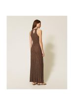 Clothes TWINSET LONG LINEN CROCHET DRESS WITH LUREX