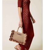 Bags TWINSET  CROCHET SHOPPER BAG WITH LOGO