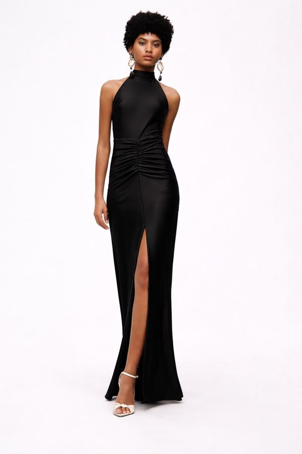 Clothes BE YOU ELASTIC LONG DRESS WITH SLIT