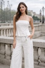 Clothes PHILIA LOFT STRAPLESS TOP AND WIDE-LEG HIGH-WAISTED PANTS