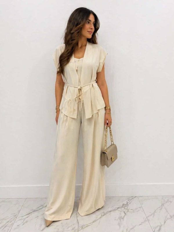 Clothes PHILIA LOFT SET WITH SIDE-TIE VEST AND TROUSERS