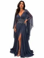 Clothing CHRISTIAN KOEHLERT CHIFFON EVENING DRESS WITH SLEEVES