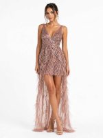 Clothing CHRISTIAN KOEHLERT TULLE EVENING DRESS WITH A FEATHER APPLIQUE