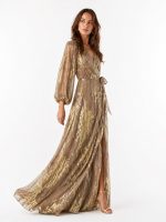 Clothing OPEN FASHION WOMEN’S MAXI WRAP DRESS WITH WAIST BELT