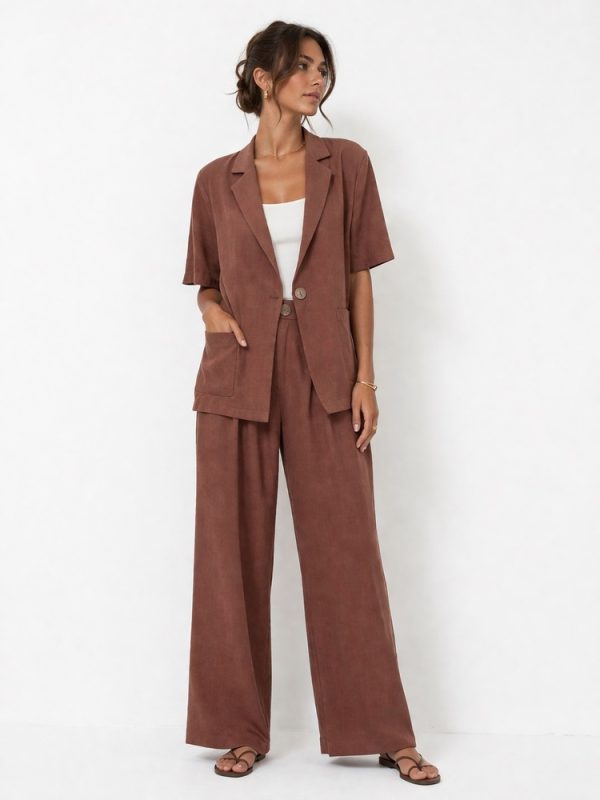 Clothes CKONTOVA EARTHY SHORTSLEEVE BLAZER AND PANTS