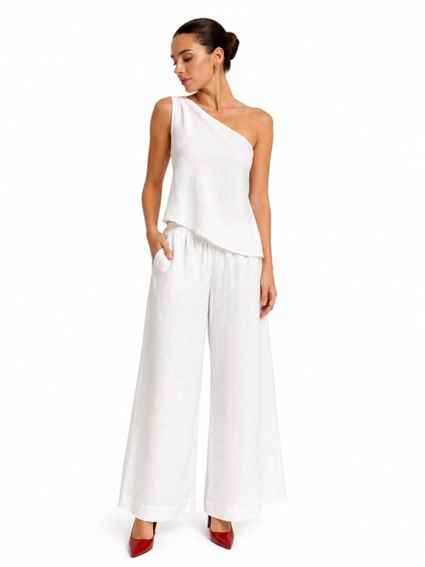 Clothing CKONTOVA  LINEN ONE SHOULDER TOP AND FLARED PANTS