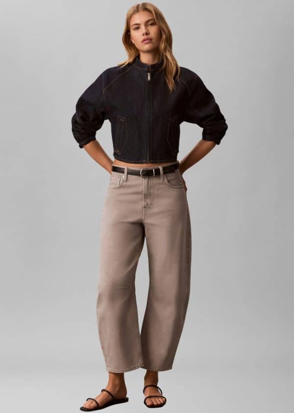 New Collection CALVIN KLEIN JEANSV CROPPED BARREL JEAN GREY SAGE