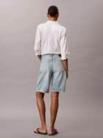 New Collection CALVIN KLEIN LOGO TAPE DENIM BERMUDA SHORTS