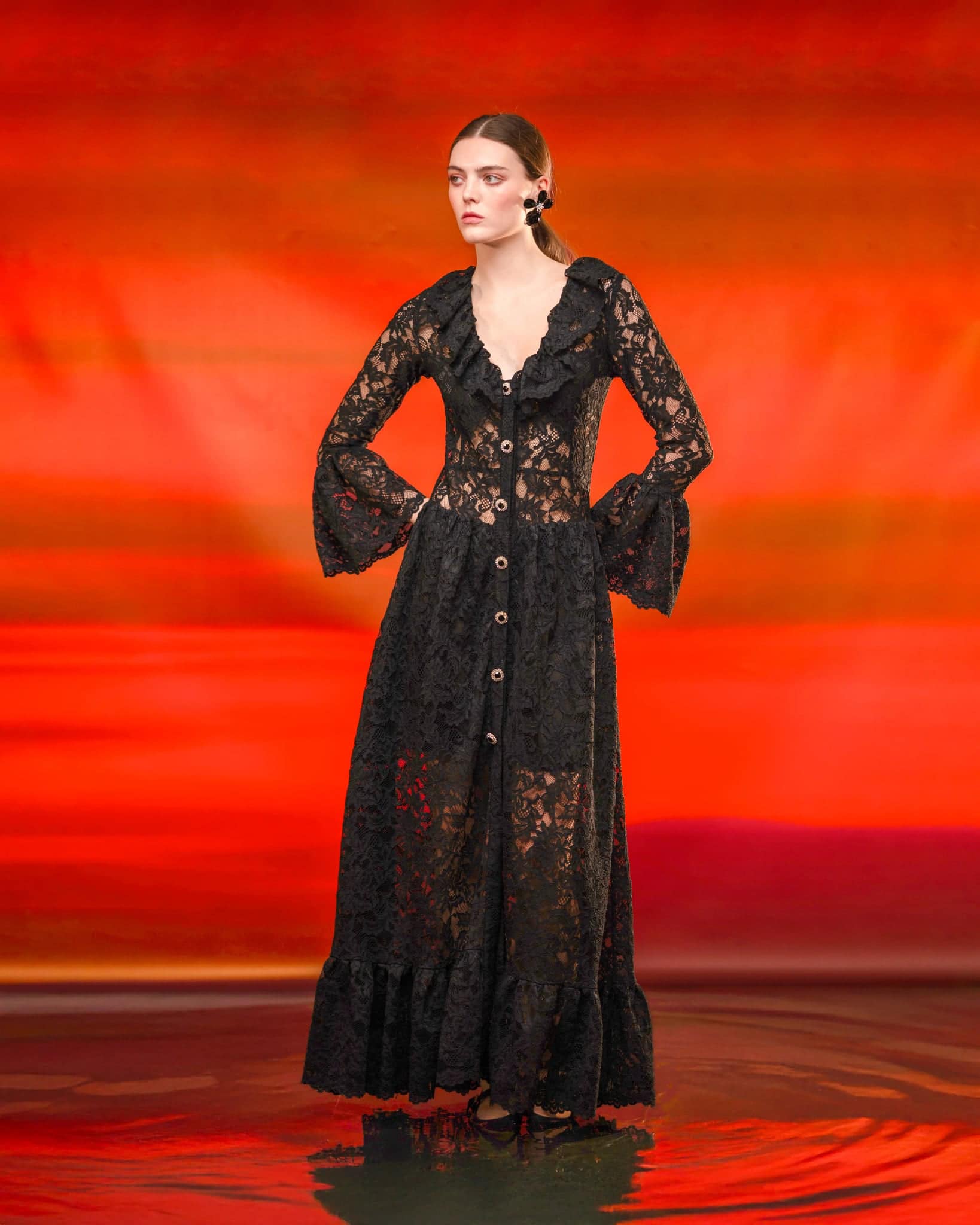 New Collection C.MANOLO BLACK MAXI DRESS New Collection C.MANOLO BLACK MAXI DRESS