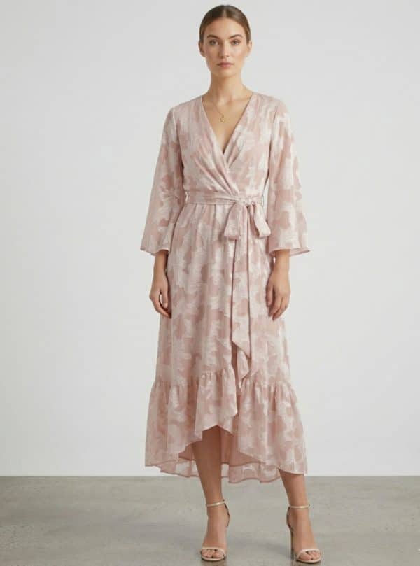 New Collection BE YOU FLORAL PRINT RUFFLE MAXI WRAP DRESS