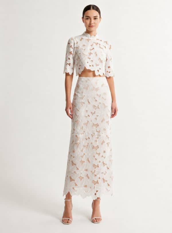 New Collection BE YOU WHITE FLORAL MIDI CO-ORD SET