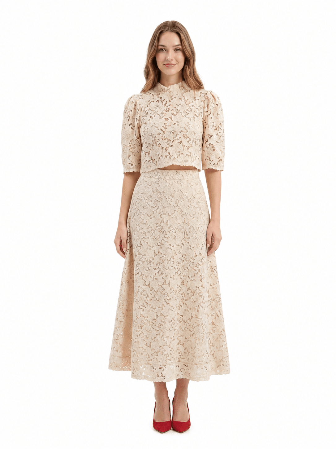 New Collection BE YOU TWO PIECE FLORAL LACE TOP MIDI SKIRT SET New Collection BE YOU TWO PIECE FLORAL LACE TOP MIDI SKIRT SET