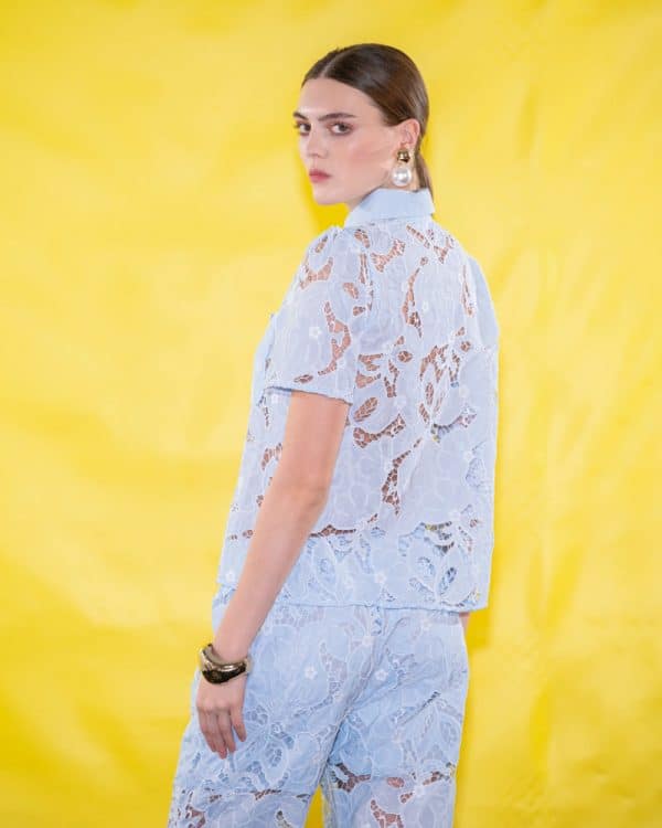 New Collection C.MANOLO WHITE LACE SHIRT