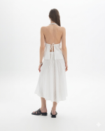 New Collection BLACK & BLACK  MIDI SKIRT WITH YOKE DETAIL