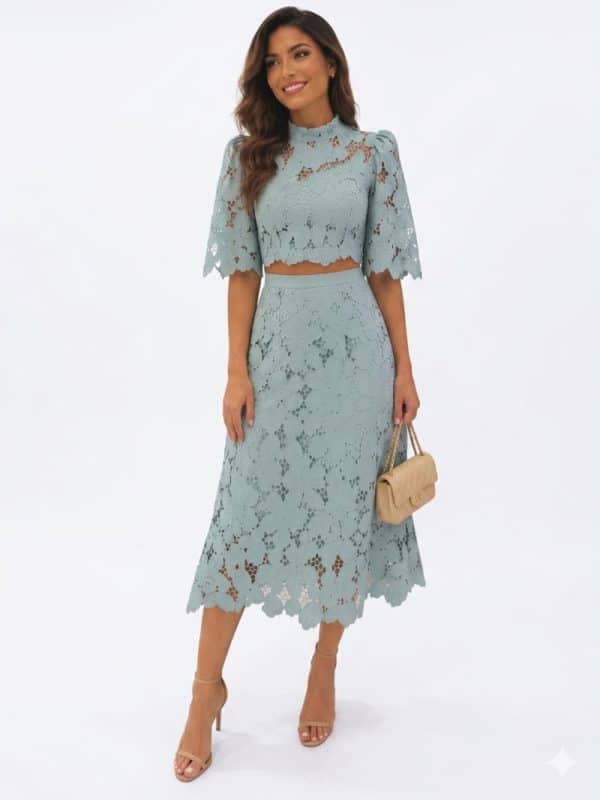 New Collection BE YOU GREEN FLORAL MIDI CO-ORD SET