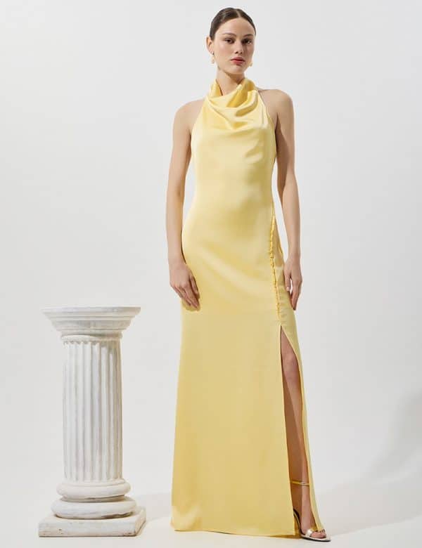 New Collection BE YOU LONG SATIN DRESS