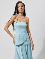 New Collection BE YOU SKY BLUE BROCADE TWO PIECE SET