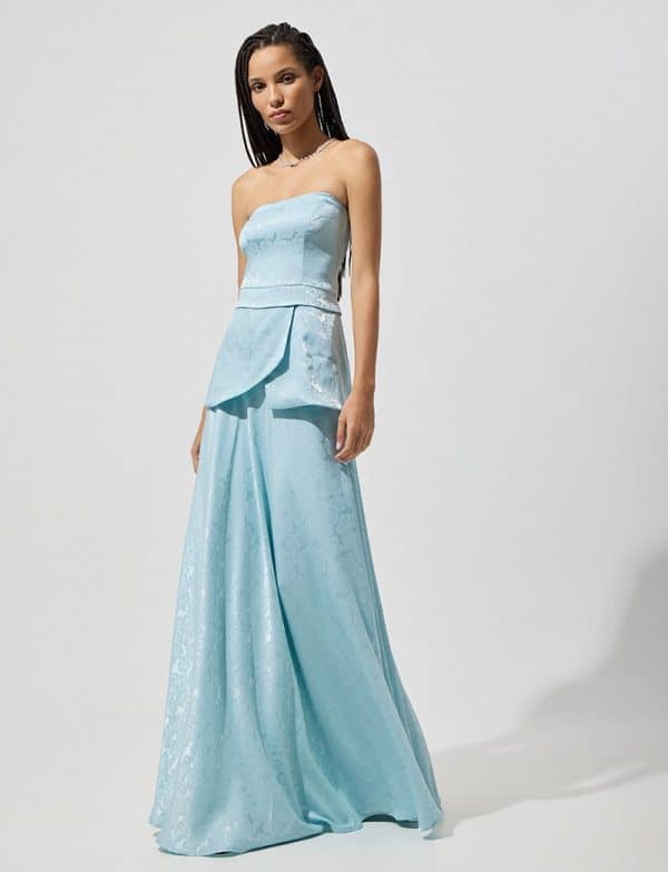 New Collection BE YOU SKY BLUE BROCADE TWO PIECE SET