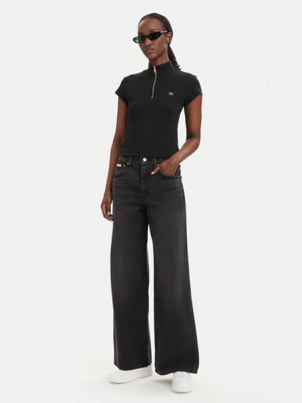New Collection CALVIN KLEIN JEANS MONOLOGO RIB ZIP TOP
