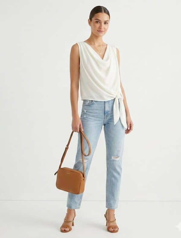 New Collection KOURBELA ELEGANT ASYMETRIC DRAPED TOP