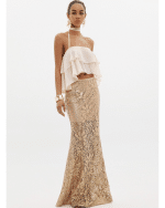 New Collection ANNA SAMUKA TOP & LACE MAXI SKIRT SET
