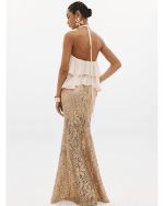 New Collection ANNA SAMUKA TOP & LACE MAXI SKIRT SET